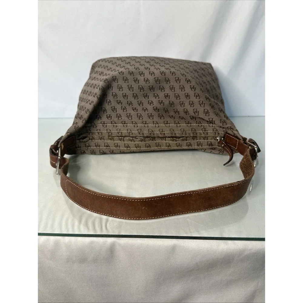 DOONEY & BOURKE Signature Monogram Hobo Canvas Bag Brown - 10